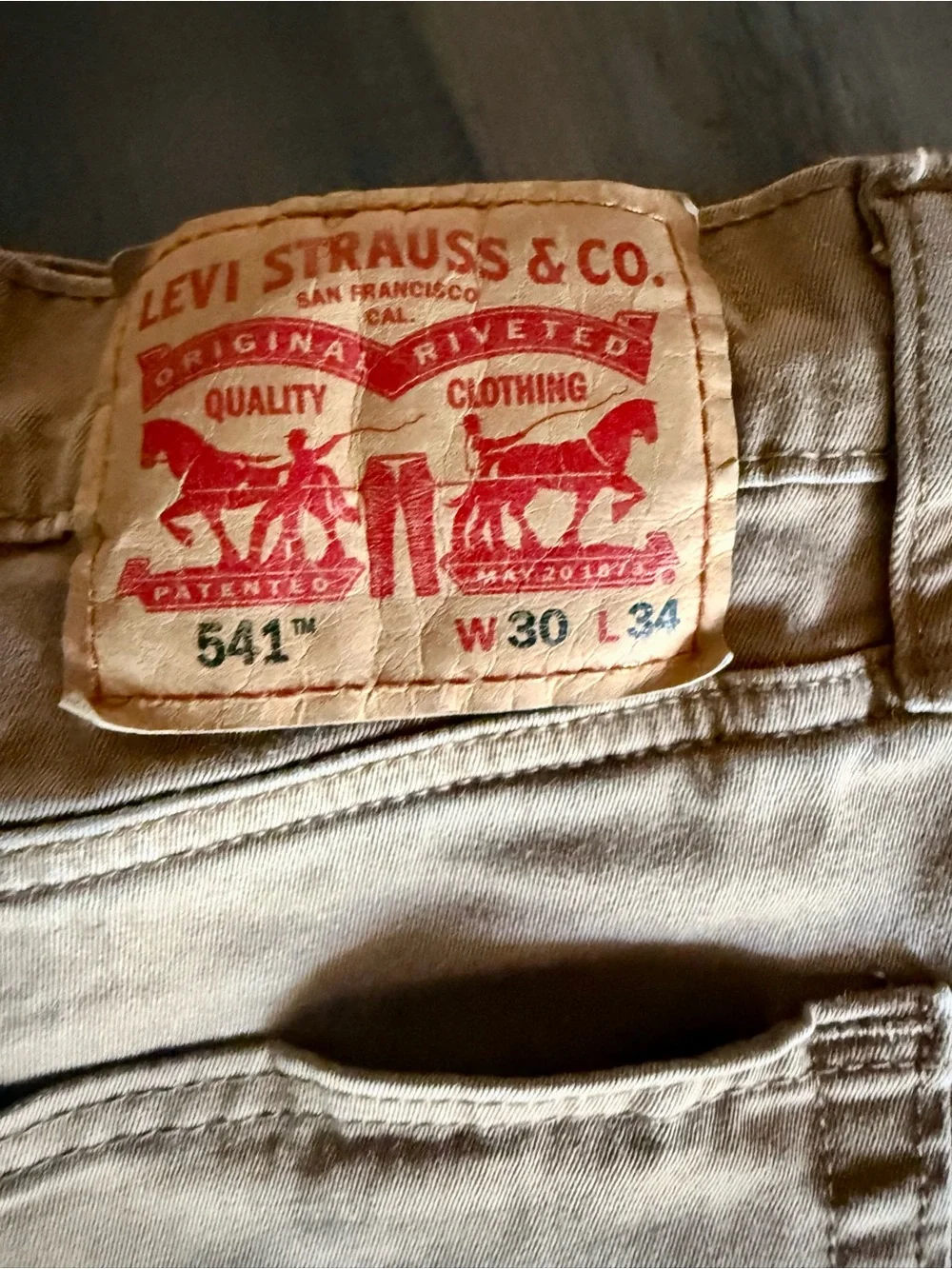Levi's Men's Tan Slim Straight Jeans with Red Tab